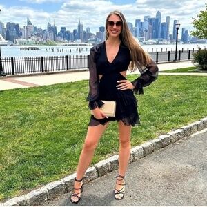 NWT Angelance Silk Chiffon Mini Dress with gift box - size L